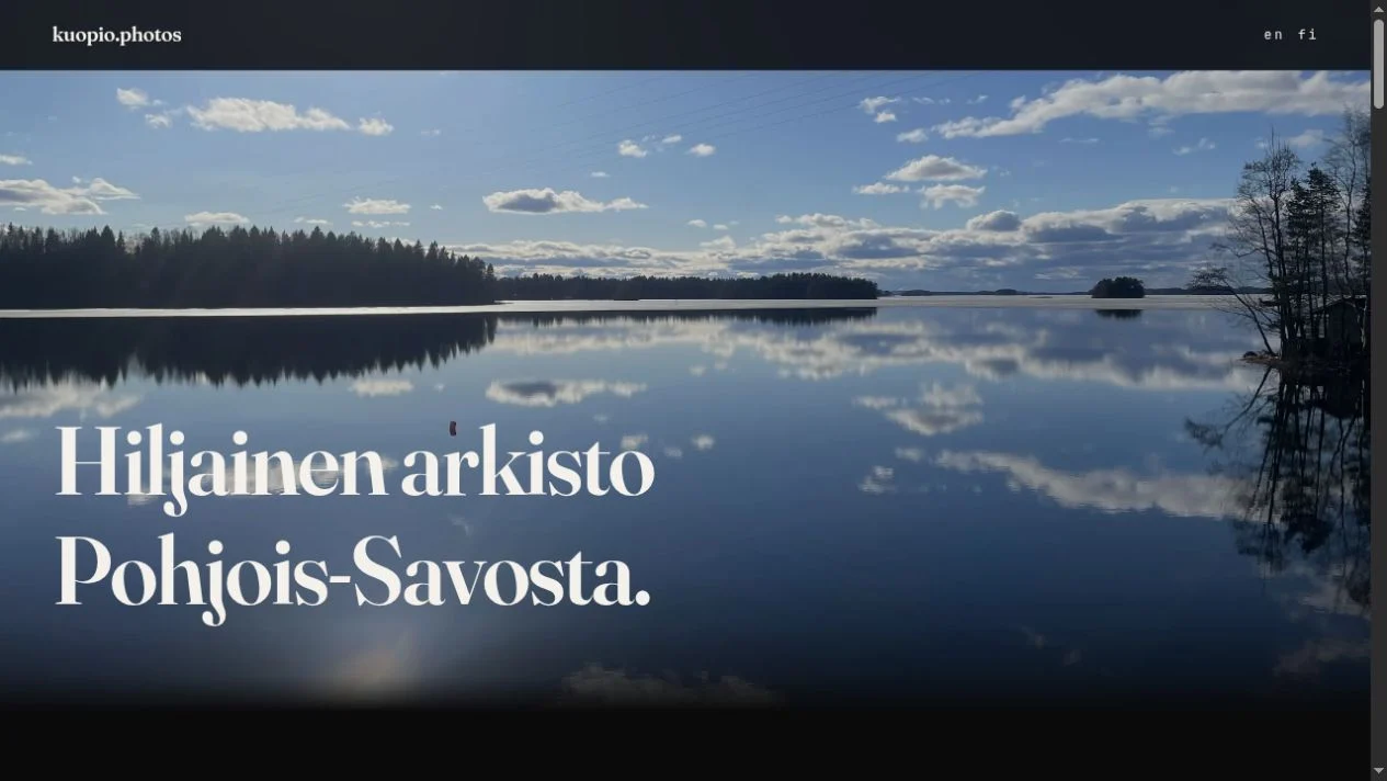 kuopio.photos – näkymä sivustolta